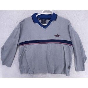 Bear Surf Shirt Men Size Large Logo Pull Over Top V Neck Grey Vintage 1990's